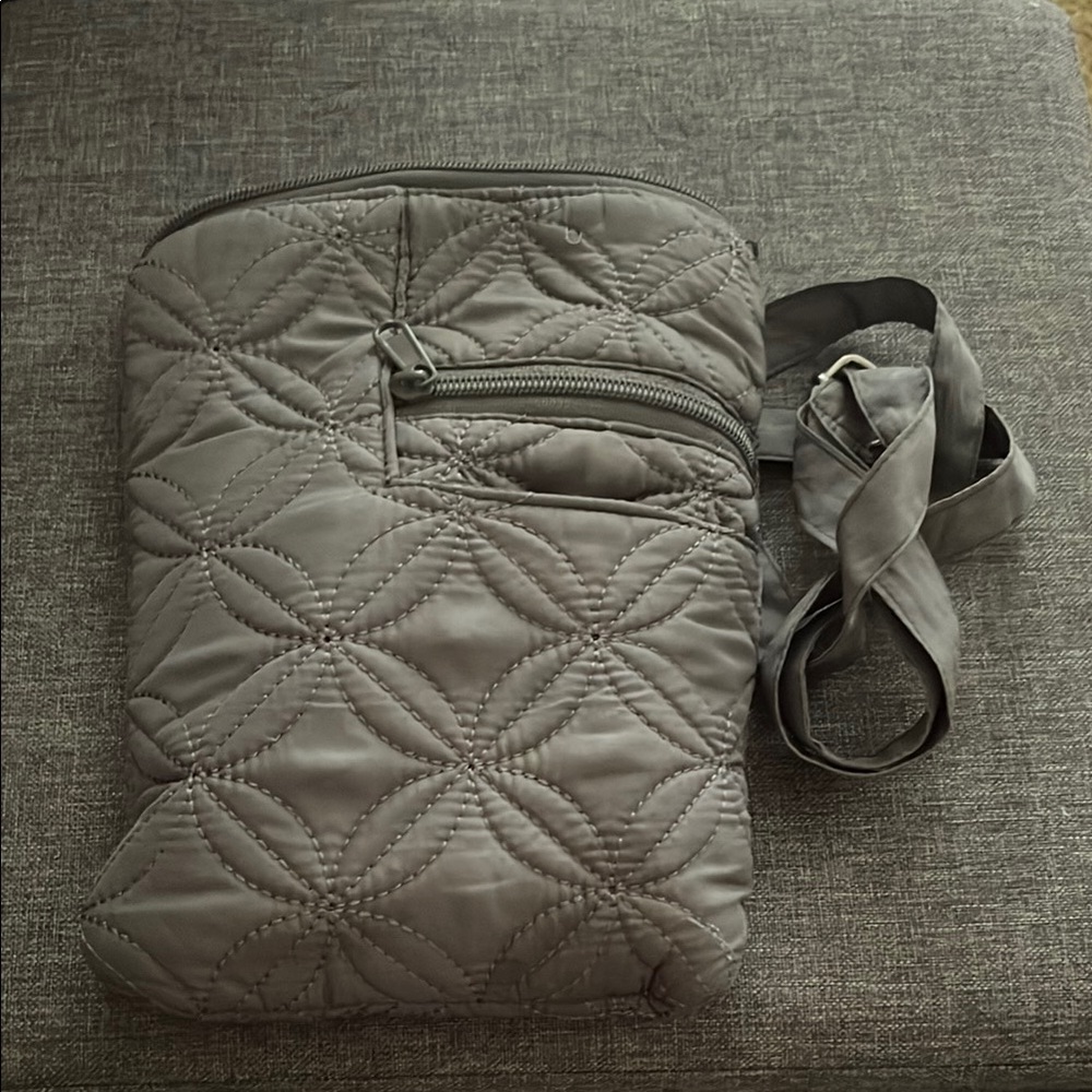 Gray Quilted Crossbody Bag